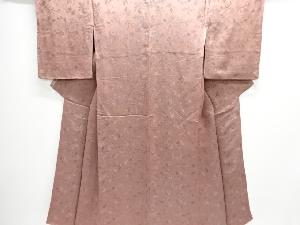 大正ロマン　枝葉模様織り出し一つ紋着物